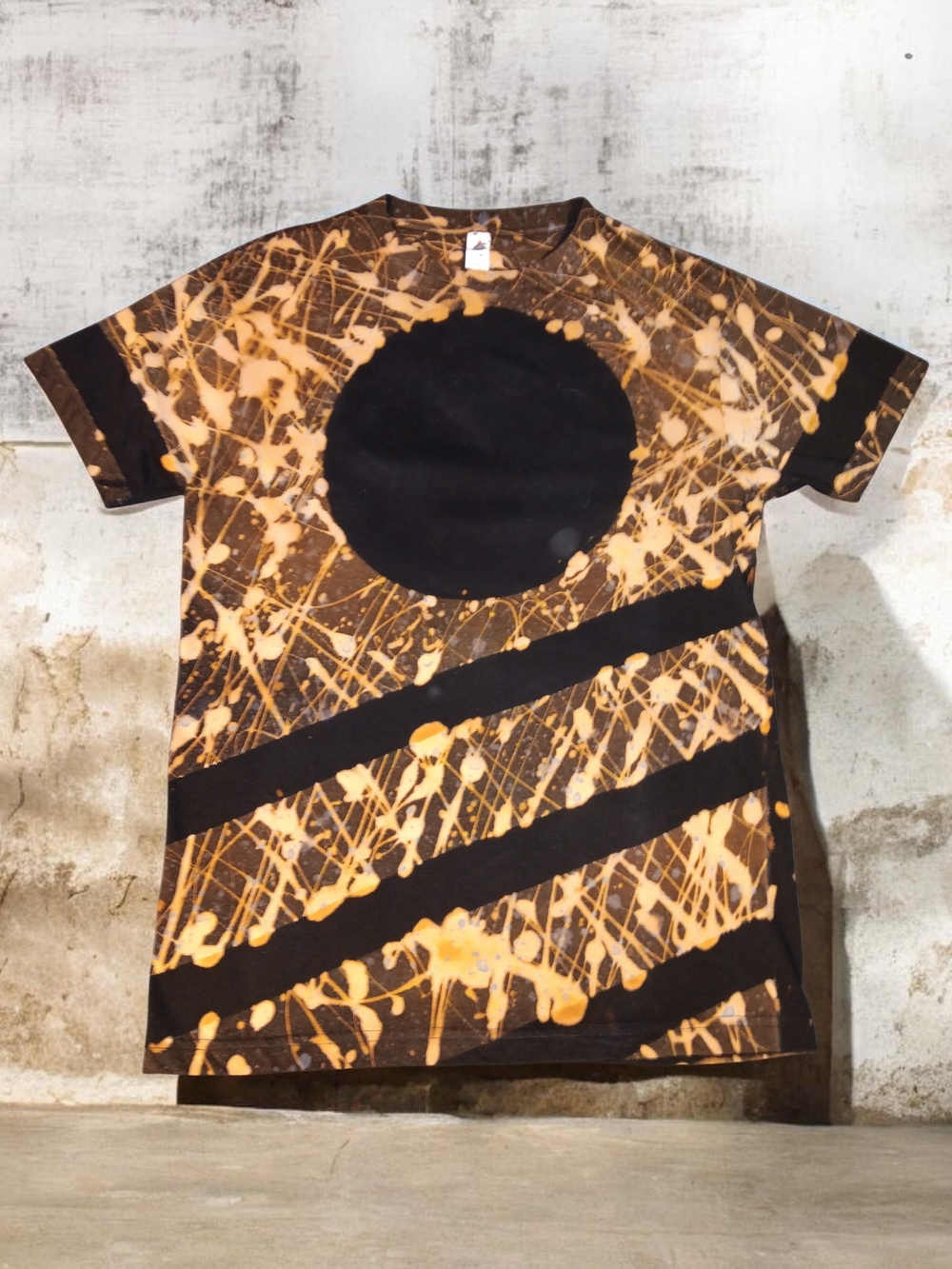 Men's Black & Orange Splatter Graphic Short Sleeve Tee